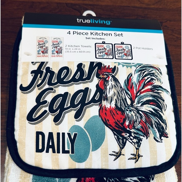 🌟HP🌟Rooster Kitchen Pot Holder & Towel Set by Trueliving - Picture 4 of 9